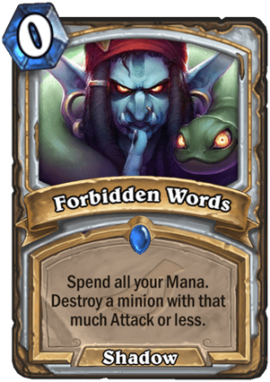 Forbidden Words Card
