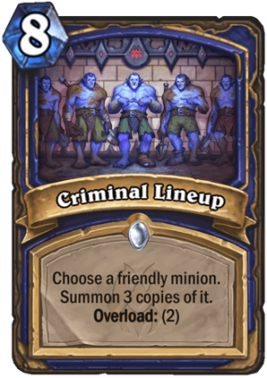 Criminal Lineup Card