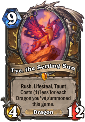 Fye, the Setting Sun Card